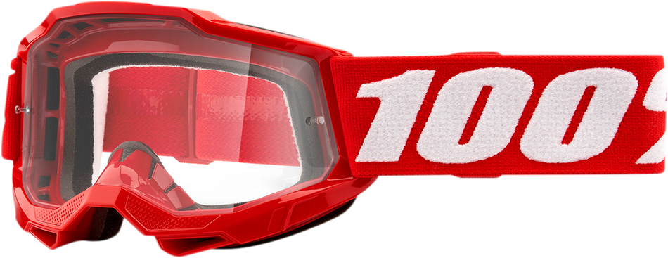 100% Youth Accuri 2 Goggles - Red - Clear 50024-00002