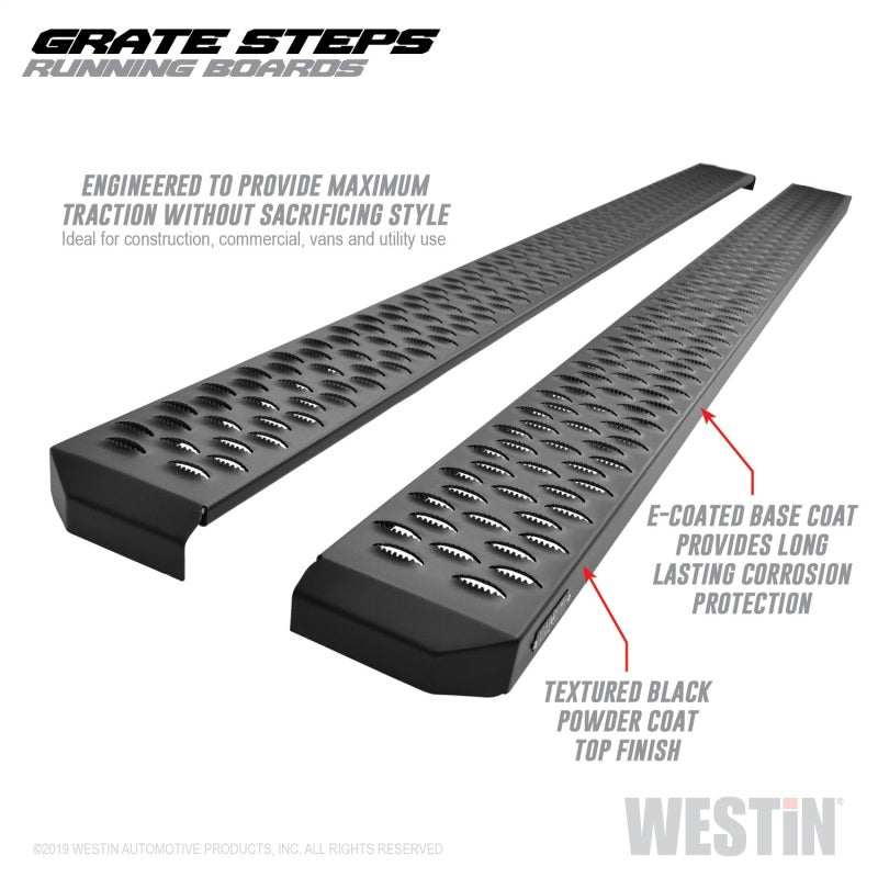 Westin Grate Steps Running Boards 90 in - Textured Black 27-74745