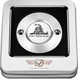 FIGURATI DESIGNS Timing Cover - 2 Hole - Don't Tread on Me - Stainless Steel FD40-TC-2H-SS