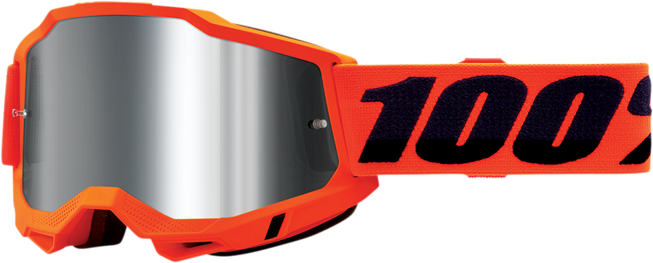 100% Accuri 2 Goggles - Neon Orange - Silver Mirror 50014-00004