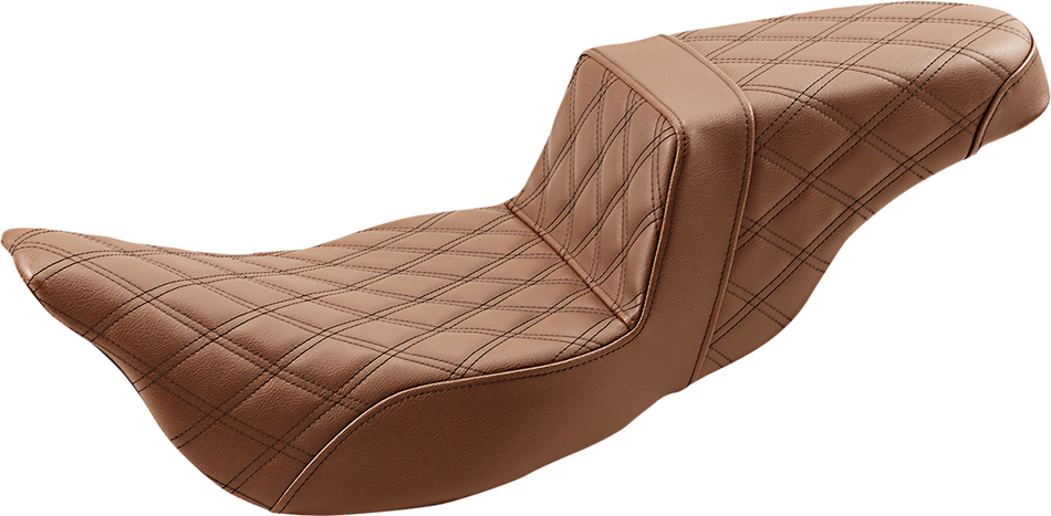 SADDLEMEN Step-Up Seat - Extended Reach - Full Lattice Stitch - Brown - FL '08-'23 808-07B-175BREX