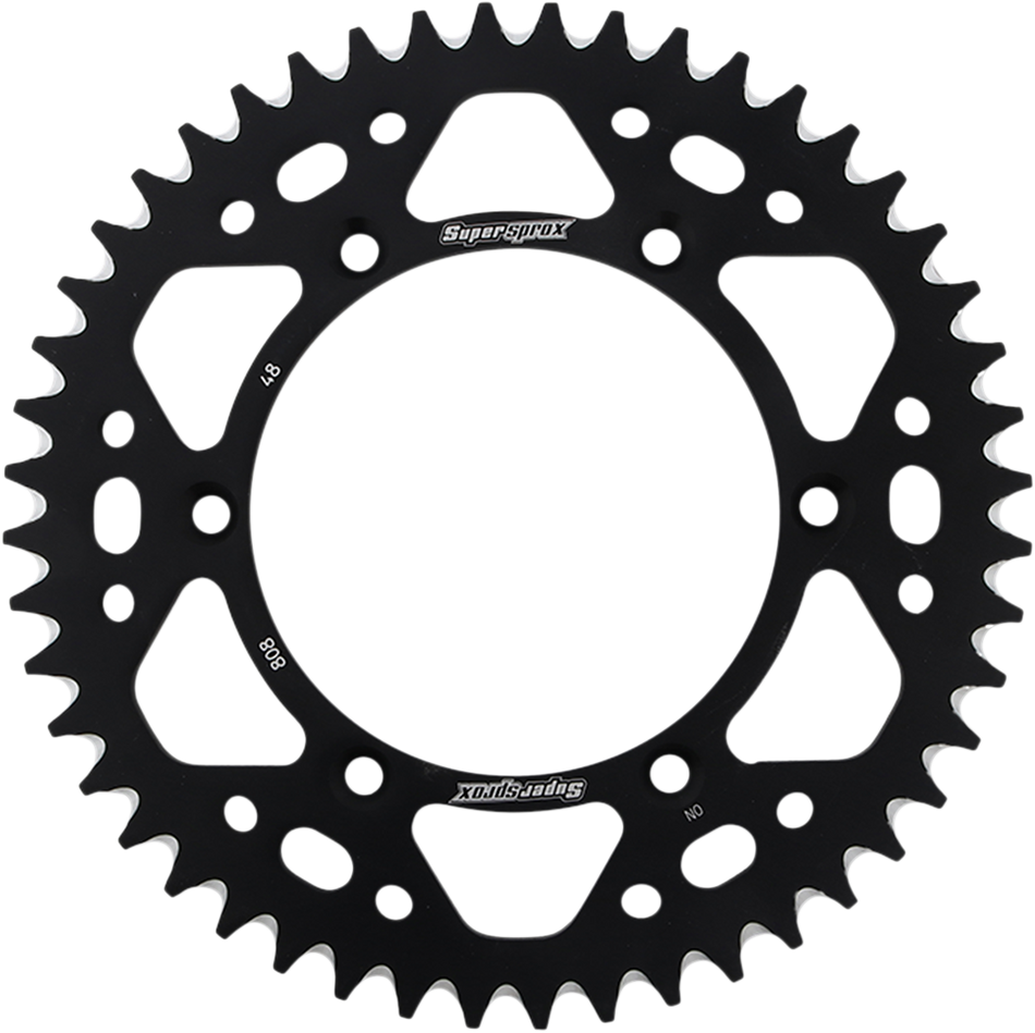 SUPERSPROX Rear Sprocket - Black - Kawasaki/Suzuki - 48 Tooth RAL-808-48-BLK