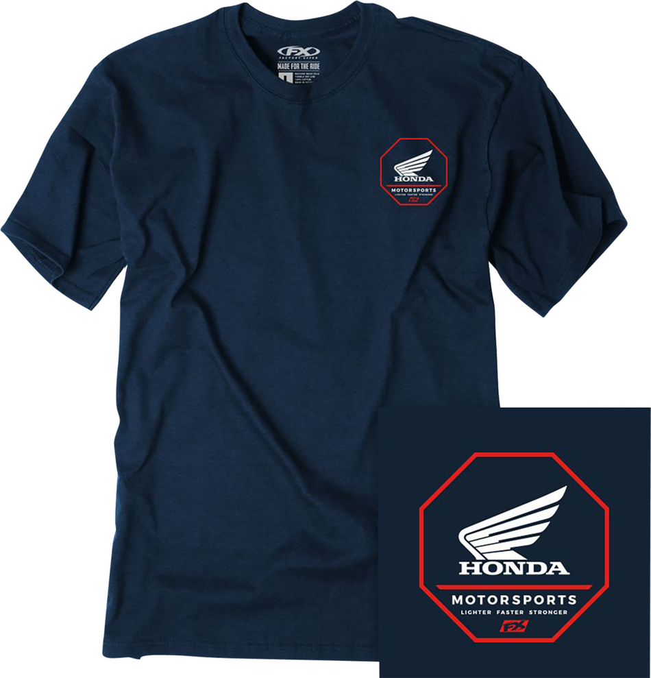 FACTORY EFFEX Honda Octagon T-Shirt - Heather Navy - 2XL 27-87328