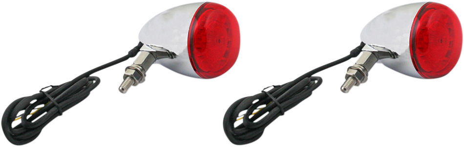 CUSTOM DYNAMICS ProBEAM® Universal Turn Signals - Chrome/Red PB-UNV-RTS-RR-C