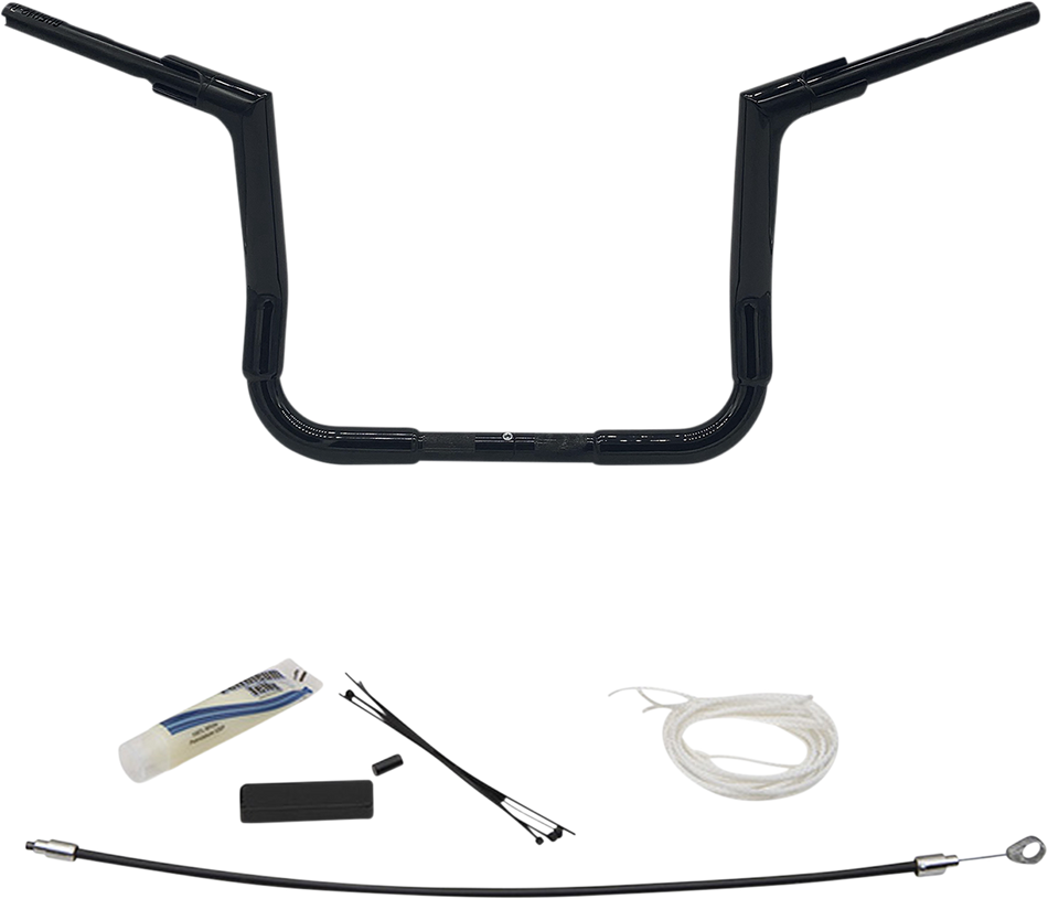 FAT BAGGERS INC. Handlebar Kit - Flat Top - 12" - Black 609112-B