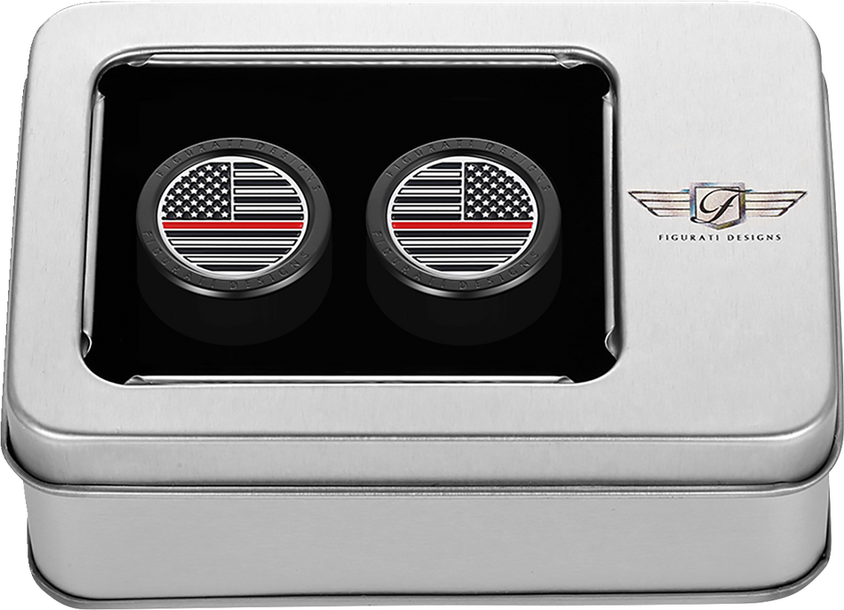 FIGURATI DESIGNS Docking Hardware Covers - American Flag - Contrast Cut - Black FD75-DC-2730-BK