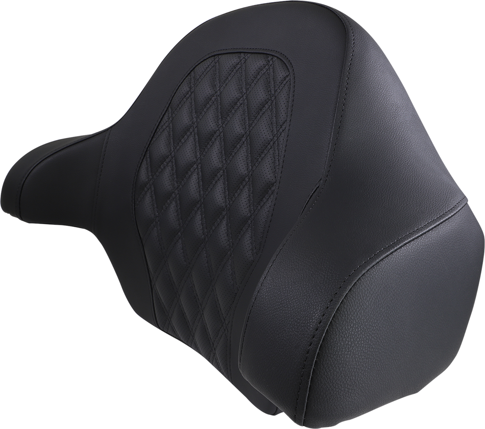 SADDLEMEN Tour-Pak Backrest Pad - RoadSofa - Lattice Stitched Seat - Black - FL '14-'23 814-07-TPACK-LS