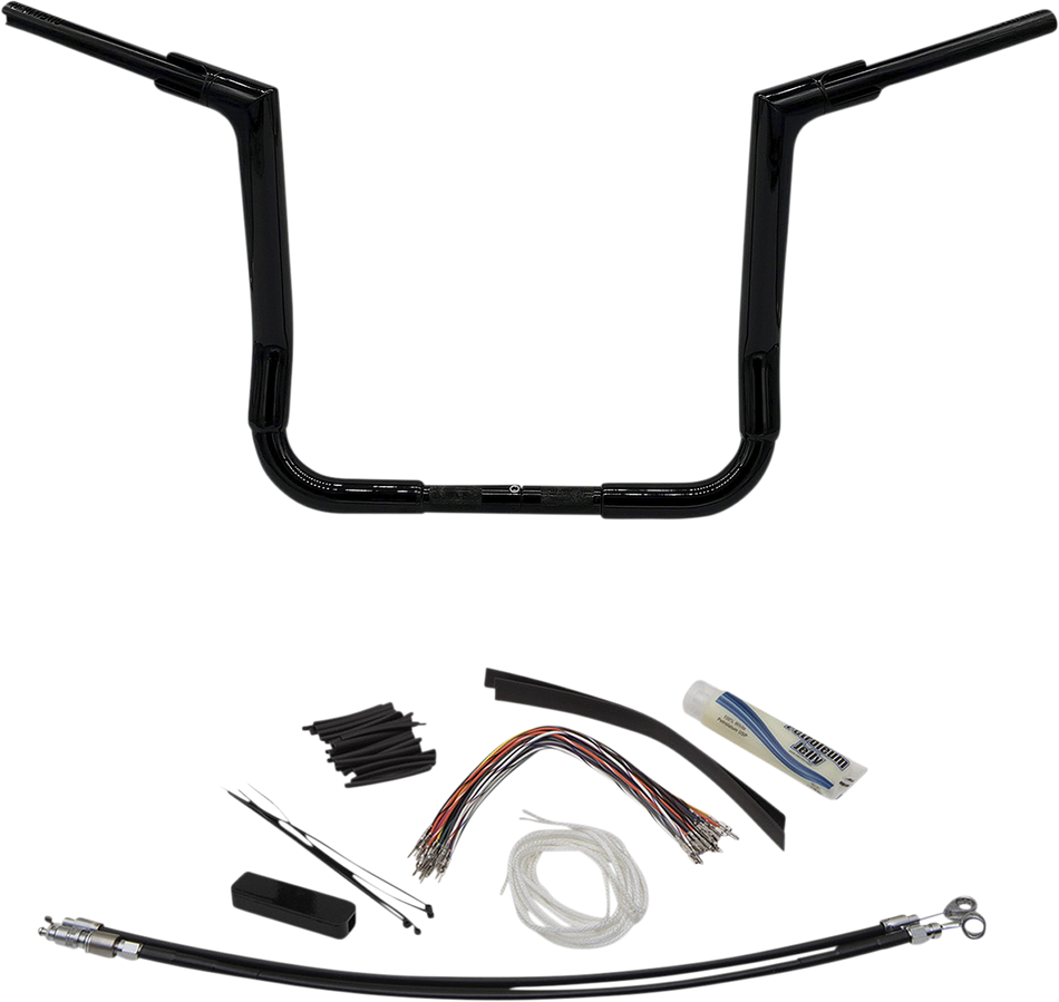 FAT BAGGERS INC. Handlebar Kit - Flat Top - 14" - Black 609114-B