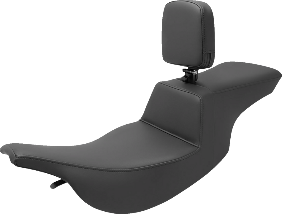 SADDLEMEN Tour Step Up Seat - Rider Backrest - Plain - FL '97-'07 897-07-194BR