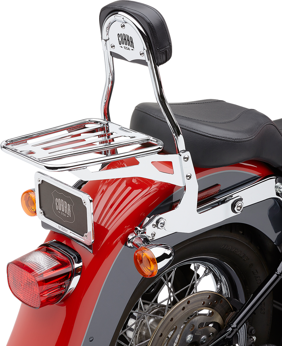 COBRA Backrest Kit - 14" - Chrome - Softail 602-2002