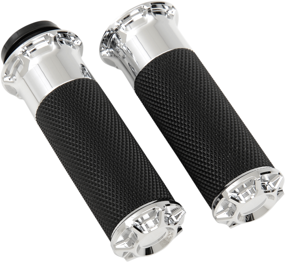 ARLEN NESS Grips - Beveled - TBW - Chrome 07-328