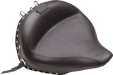 MUSTANG Wide Solo Seat - With Backrest - Black - Studded W/Concho 79913