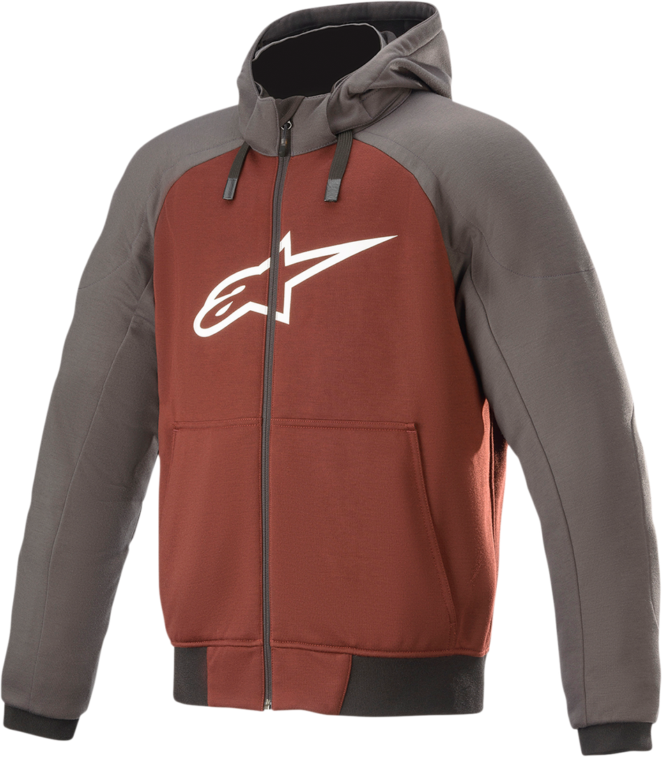 ALPINESTARS Chrome Hoodie - Gray/Burnt Orange - Small 4200918-9134-S