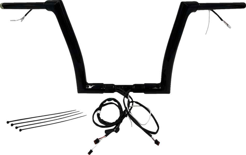 FAT BAGGERS INC. Handlebar Kit - Flat Top - 12" - Black 601312-B