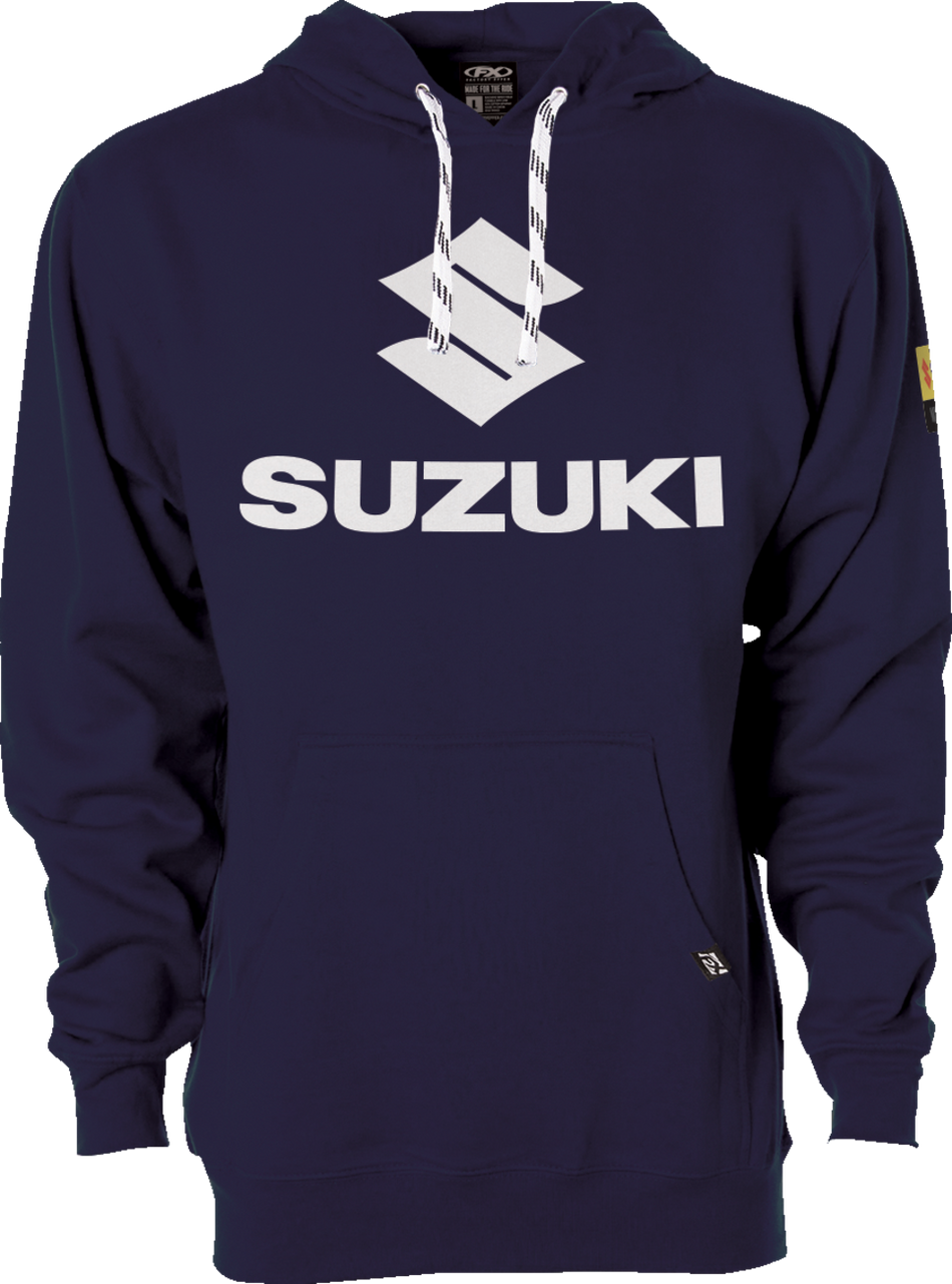 FACTORY EFFEX Suzuki Vertical Pullover Hoodie - Navy - Large 26-88404