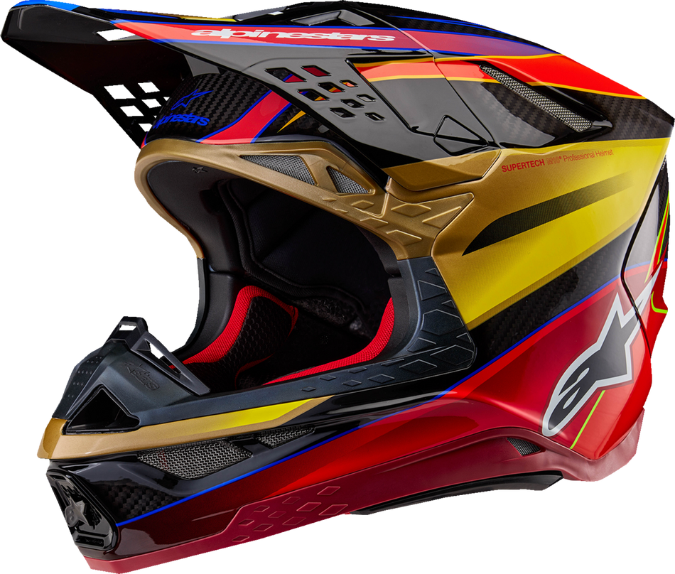 ALPINESTARS Supertech M10 Helm - Era - MIPS® - Glanzgold/Gelb/Riorot - XS 8301223-5938-XS