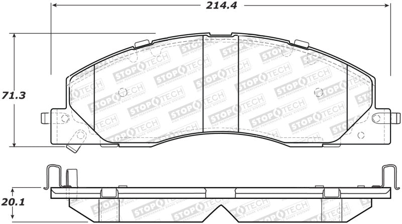 StopTech Sport Brake Pads w/Shims and Hardware - Rear 309.1399