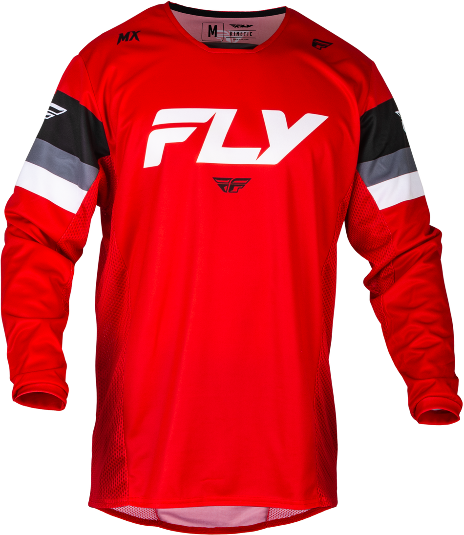 FLY RACING Youth Kinetic Prix Jersey Red/Grey/White Yxl 377-422YXL