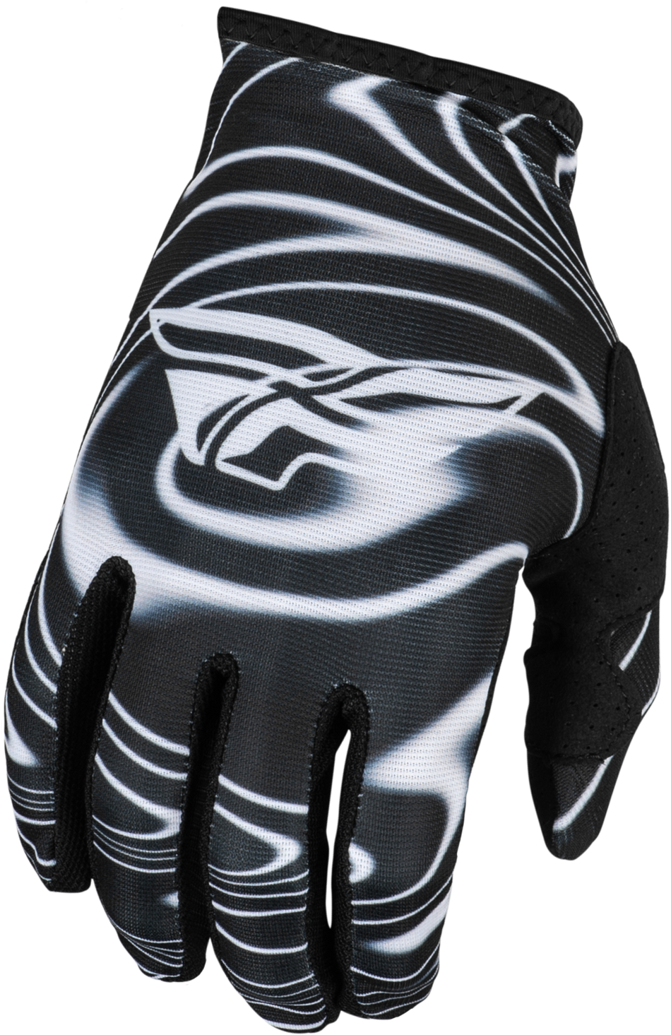 FLY RACING Youth Lite Warped Gloves Black/White Ym 377-744YM