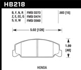 Hawk 88-89 Civic Si / 92-00 Civic CX / 88-00 DX / 98-00 GX HPS Street  Front Brake Pads KHB218F.583