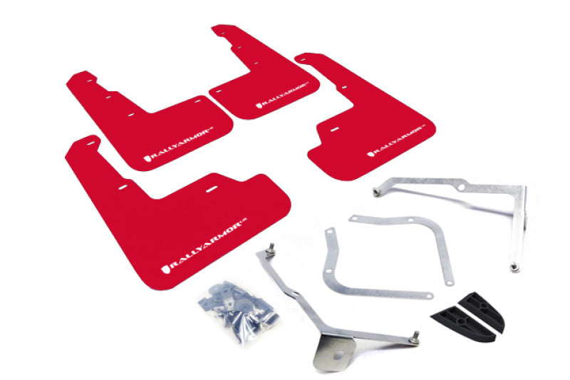 Rally Armor 15+ Subaru WRX & STi Sedan Only UR Red Mud Flap w/ White Logo MF32-UR-RD/WH
