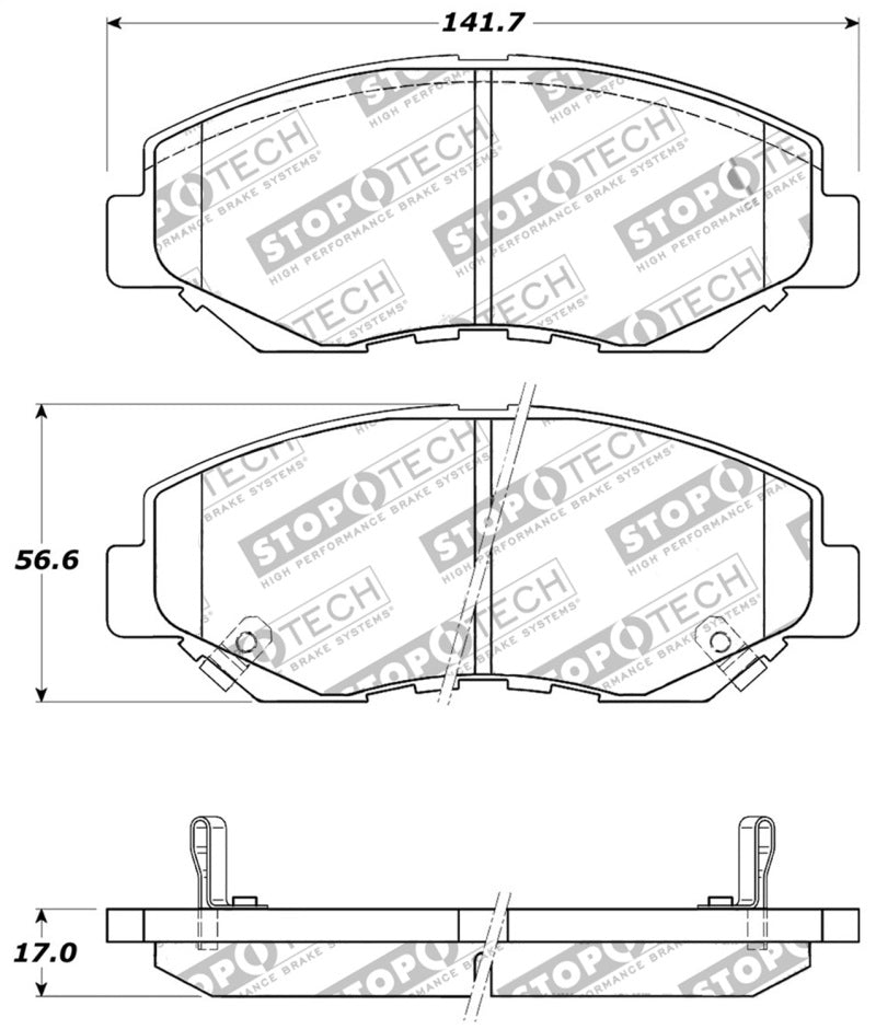 StopTech Performance 03-10 Honda Accord / 02-06 CR-V / 03-08 Pilot Front Brake Pads 309.0914