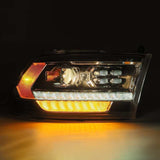 AlphaRex 09-18 Dodge Ram 2500HD LUXX LED Proj Headlights Plank Style Black w/Seq Signal/Smoked DRL 880520