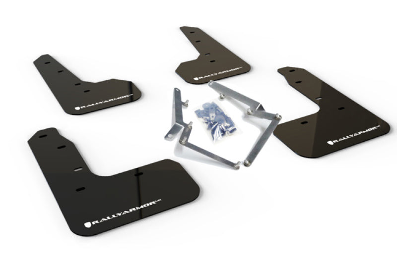 Rally Armor 17-19 Honda Civic Sport Touring UR Black Mud Flap w/ White Logo MF51-UR-BLK/WH