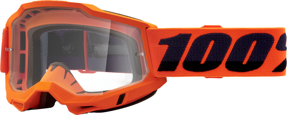 100% Accuri 2 Goggle Neon Orange Clear Lens 50013-00004