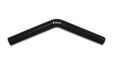 Vibrant 4 Ply Reinforced Silicone Elbow Connector - 1.25in ID x 8in Leg 45 Deg Elbow (BLACK) 2969
