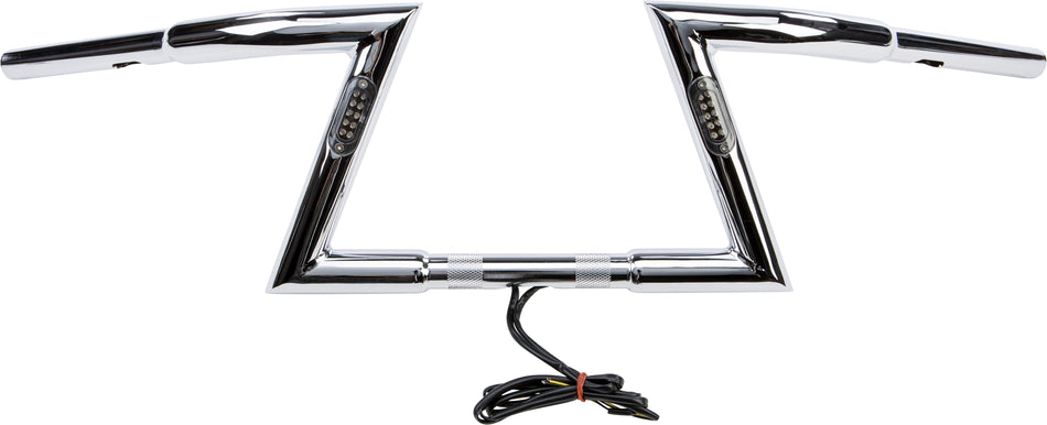 HARDDRIVE Chrome Z Bars 8" Rise W/Led Turnsignals 245270