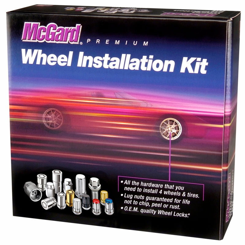 McGard 6 Lug Hex Install Kit mit Sicherungen (Kegelsitzmutter) M14x1,5 / 13/16 Hex / 1,945 Zoll L - Chrom 84620