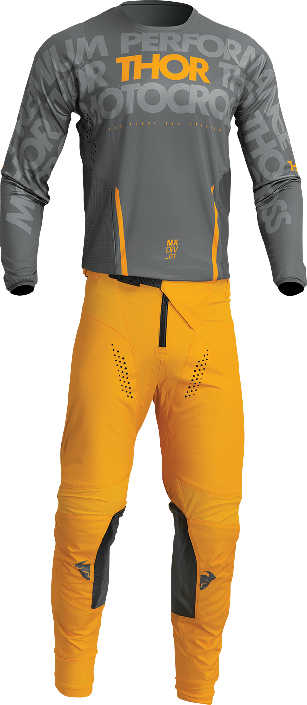 THOR Pulse Mono Jersey - Gray/Yellow - Large 2910-7105