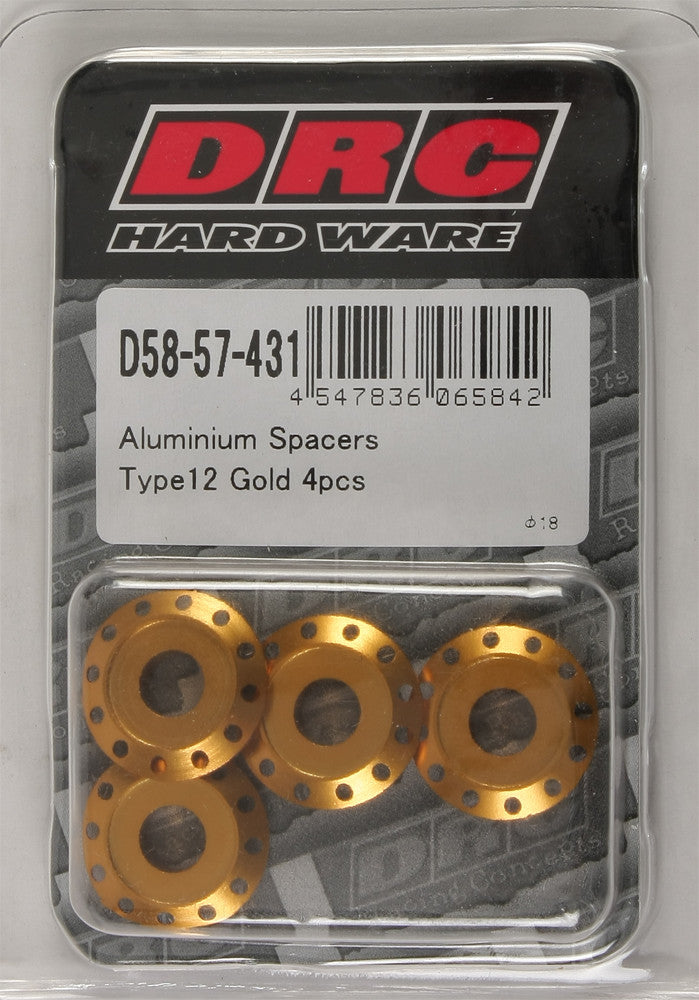 DRC Aluminium-Abstandshalter Typ 12 Gold M6x12mm 4/Pk D58-57-431