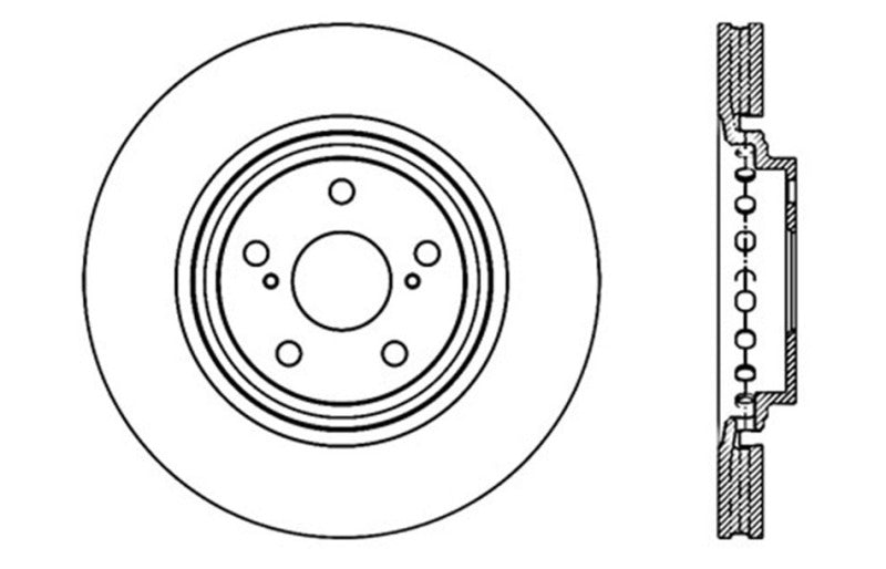 StopTech Sport Drilled & Slotted Rotor - Front Left 127.44158L