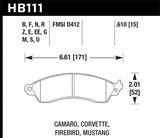 Hawk 94-04 Mustang Cobra / 88-96 Corvette / 88-92 Camaro w/HD Brakes Front Blue 9012 Race Brake Pads KHB111E.610