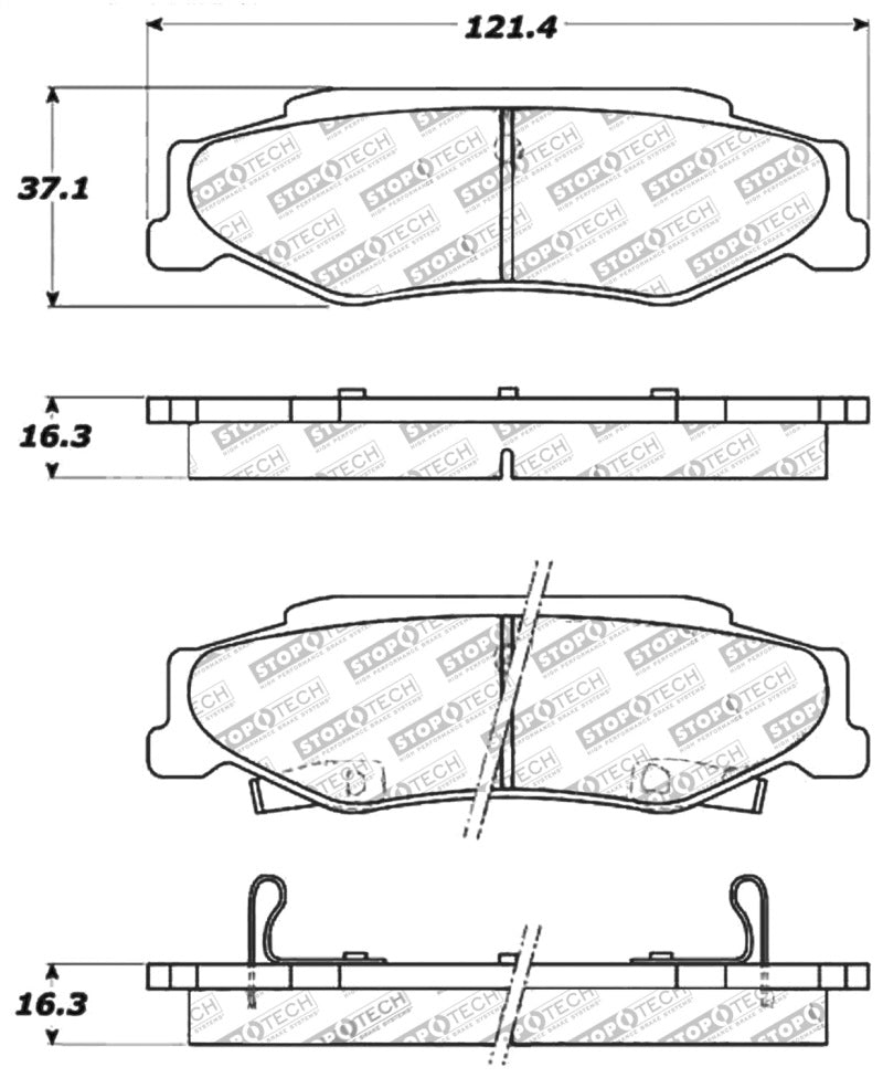 StopTech Performance 04-08 Cadillac XLR/XLR-V / 97-10 Chevrolet Corvette Rear Brake Pads 309.0732