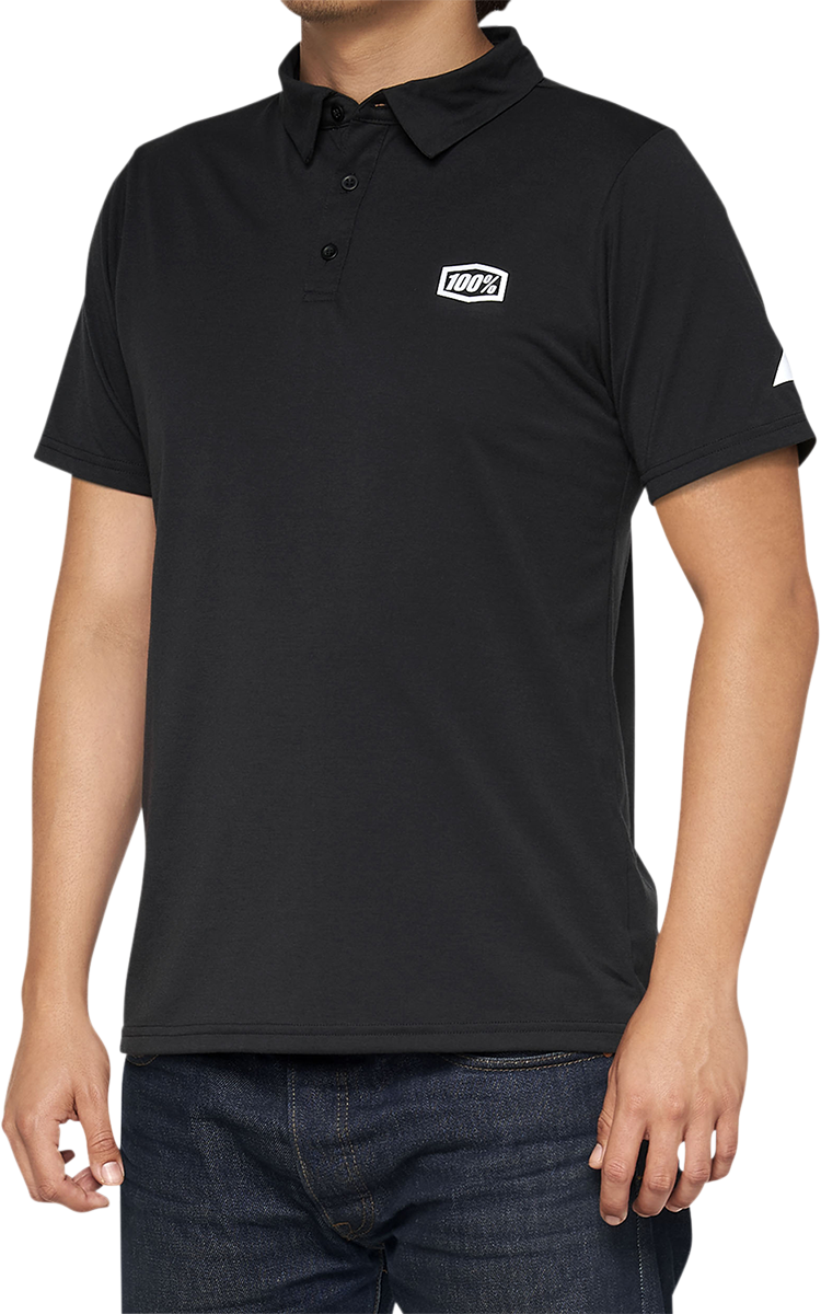 100% Corpo Polo Shirt - Black/White - Medium 35019-011-11