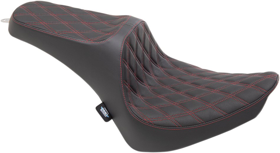 DRAG SPECIALTIES Predator III Seat - Double Diamond - Red Stitching 0802-1361