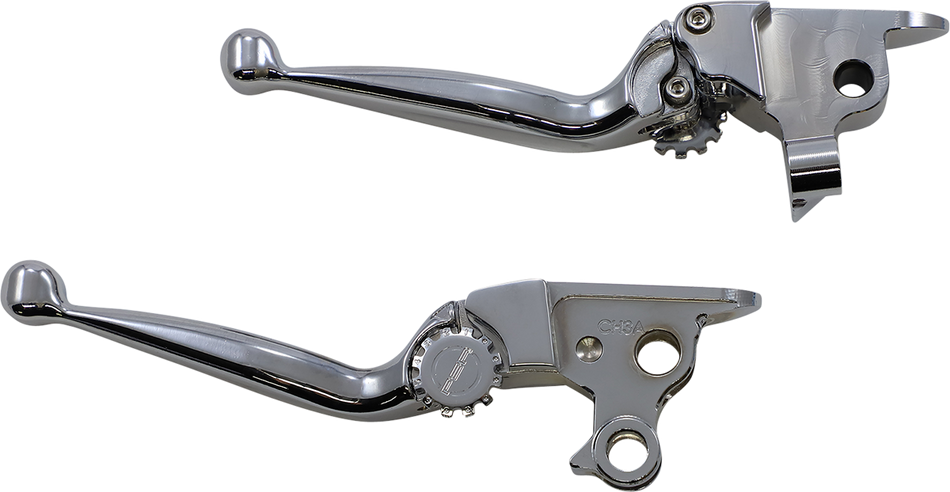 POWERSTANDS RACING Lever Set - Journey - Harley Davidson - Chrome 12-00616-20