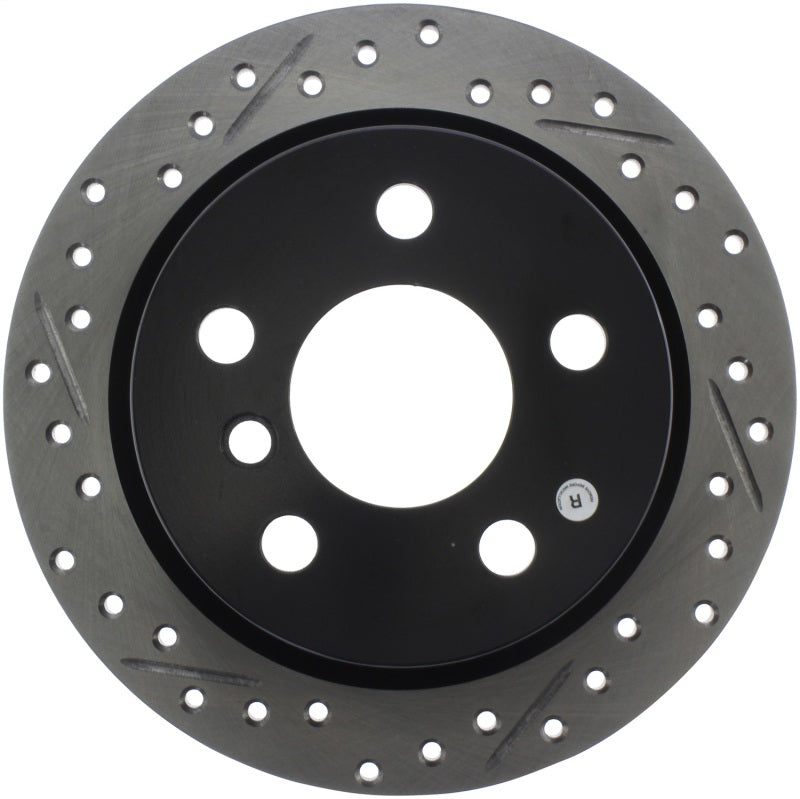 StopTech 14-15 Mini Cooper Base Slotted & Drilled Rear Right Rotor 127.34159R