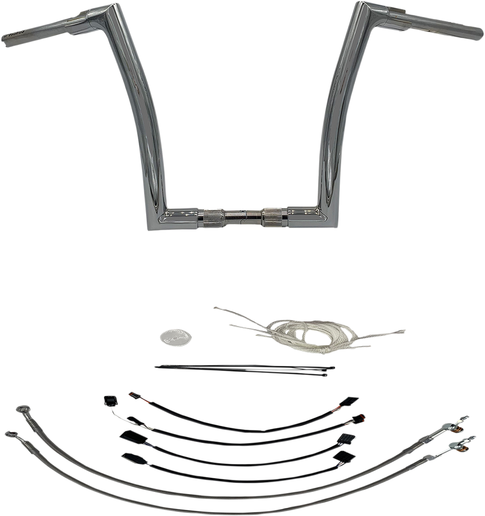 FAT BAGGERS INC. Handlebar Kit - Flat Top - 14" - Chrome 609614