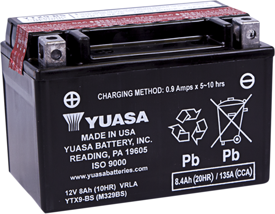 YUASA AGM Battery - YTX9-BS .40 L YUAM329BSTWN