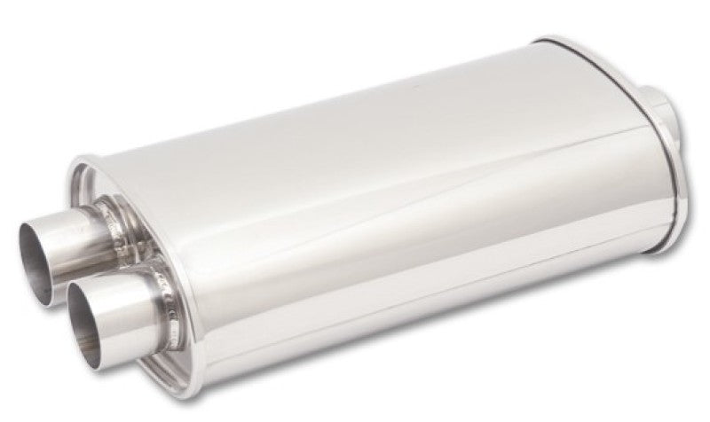Vibrant StreetPower Oval Muffler 5in x 9in x 15in - 3in inlet/Dual Outlet (Center In - Dual Out) 1136