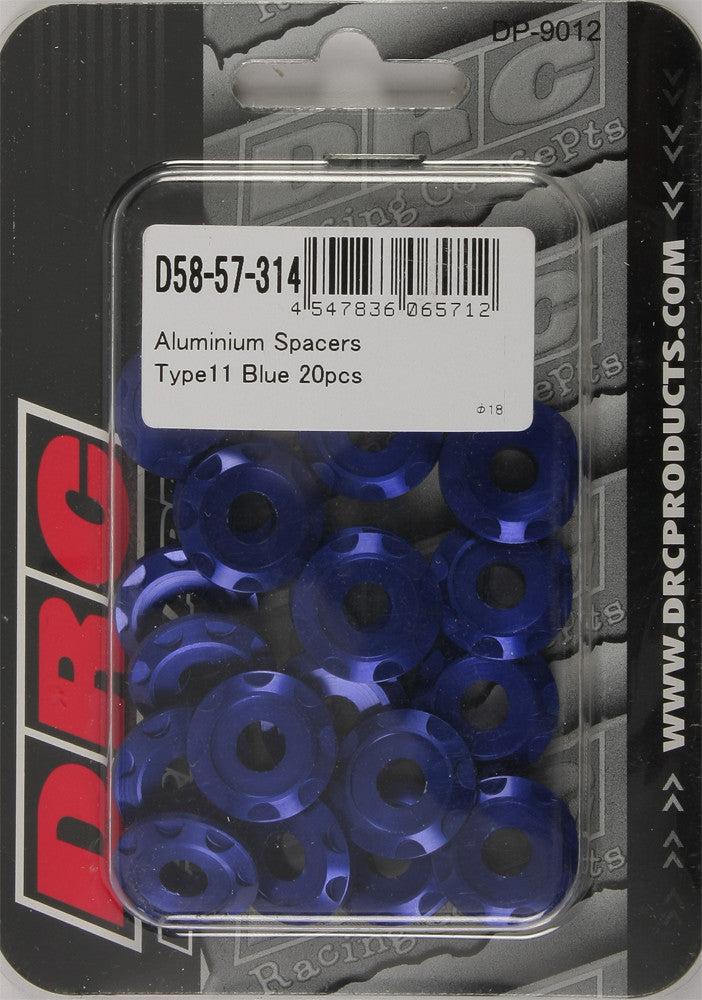 DRC Aluminium-Abstandshalter Typ 11 Blau M6x12mm 20/Pk D58-57-314