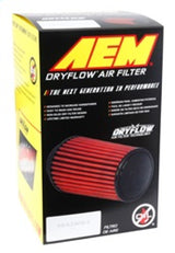 AEM Dryflow Air Filter - Round Tapered - 2.75in Flange ID x 5.5in Base OD x 4.75in Top OD x 7.5in H 21-2157DK