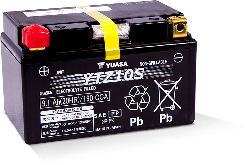 Yuasa YTZ10S Maintenance Free AGM 12 Volt Battery YUAM7210A