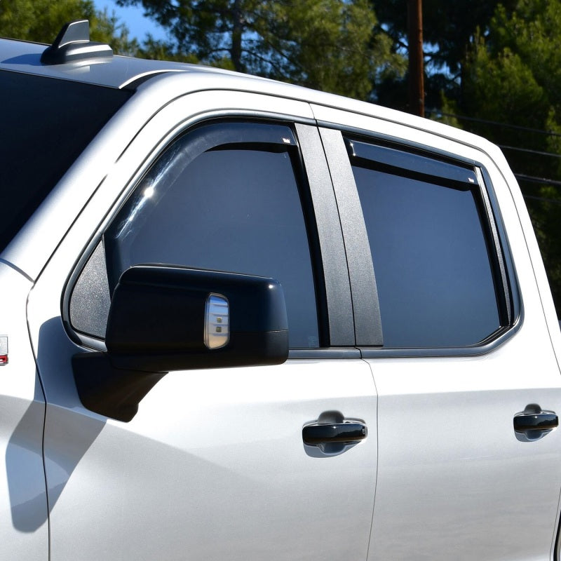 Westin 19-21 Chevy Silverado Crew Cab Pickup In-Channel Wind Deflector 4pc - Smoke 72-39429