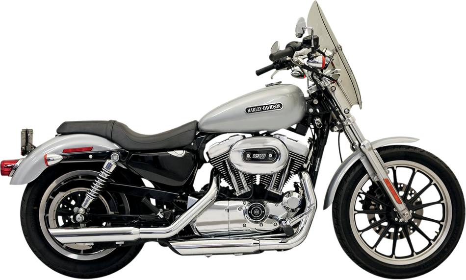 BASSANI XHAUST 3" Mufflers - Chrome - Slash-Down - Sportster '04-'13 1X17B