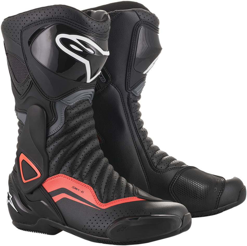 ALPINESTARS SMX-6 v2 Vented Boots - Black/Gray/Red - US 9 / EU 43 2223017-1133-43